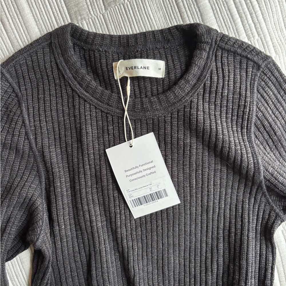 Everlane Cozy Rib Long Sleeve Women's Tee M